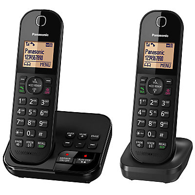 Panasonic KX-TGC422EB Digital Cordless Telephone with 1.6 Backlit LCD Screen, Nuisance Call Blocker & Answering Machine, Twin DECT